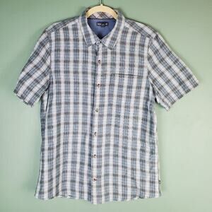 Toad & Co Airscape Plaid Short Sleeve Button Down Shirt Size Medium